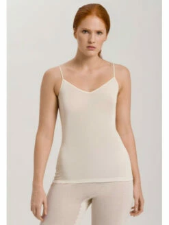 HANRO Top Bretelles Spaghettis Crème SOIE