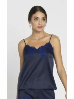 Caraco Soie Bleu Bermudes SPLENDEUR SOIE