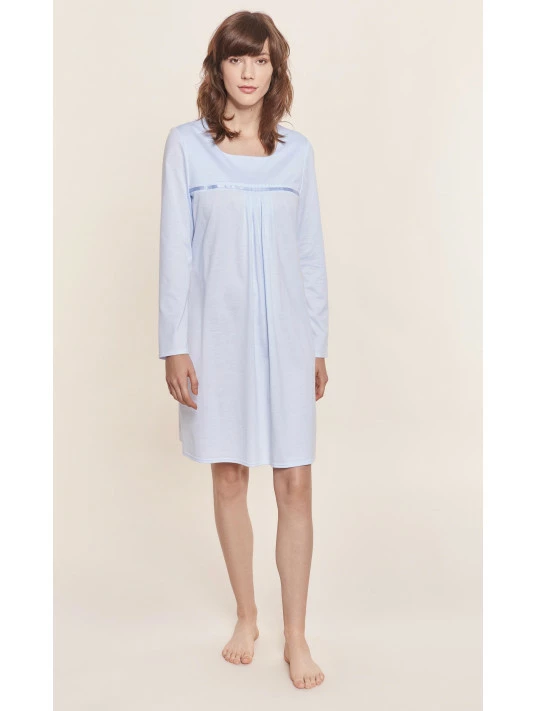 Chemise De Nuit Bleu COTON 3 Chemise De Nuit Bleu COTON