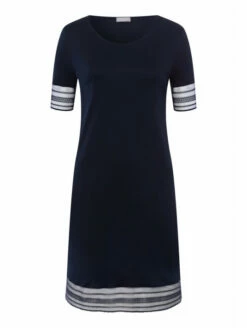 HANRO Chemise De Nuit En Coton Bleu Nuit SINA 7 HANRO Chemise De Nuit En Coton Bleu Nuit SINA -WACOAL Boutique chemise de nuit en coton bleu nuit sina 2
