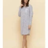 Chemise De Nuit Imprimé Gris COTON
