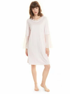 Chemise De Nuit Manches Longues Rose COTON -WACOAL Boutique chemise de nuit manches longues feraud 2