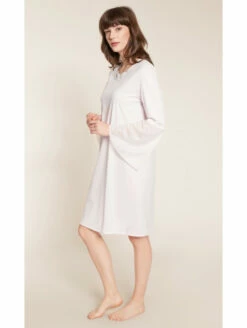 Chemise De Nuit Manches Longues Rose COTON