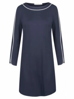 Chemise De Nuit Marine à Manches Longues En Coton -WACOAL Boutique chemise de nuit marine a manches longues en coton 3