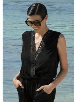 Combinaison Pantalon Noir AJOURAGE COUTURE -WACOAL Boutique combinaison pantalon noir ajourage couture 3