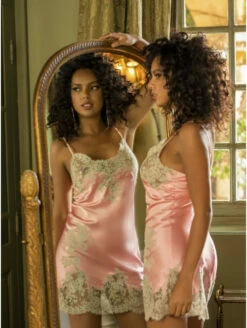 Combinette En Soie Rose-gravier PEARL