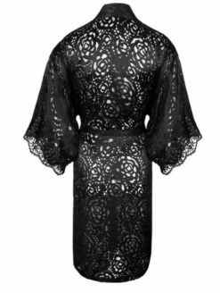 Déshabillé Noir DRESSING FLORAL -WACOAL Boutique deshabille noir dressing floral 2