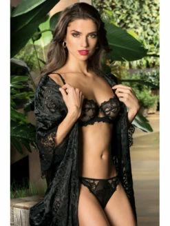 Déshabillé Noir DRESSING FLORAL