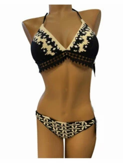 Maillot De Bain 2 Pièces Imprimé Noir