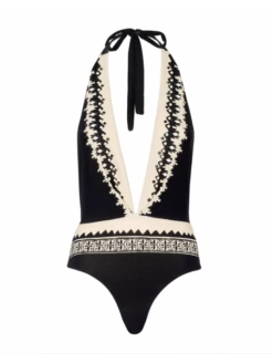 Maillot De Bain Une Pièce Imprimé Noir & Blanc