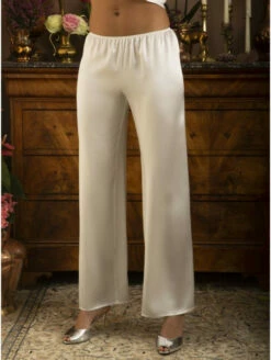 Pantalon SOIE Naturel Ivoire