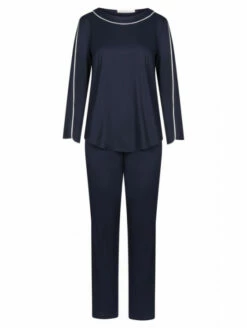Pyjama En Coton Manches Longues Marine 8 Pyjama En Coton Manches Longues Marine -WACOAL Boutique pyjama en coton manches longues marine 2