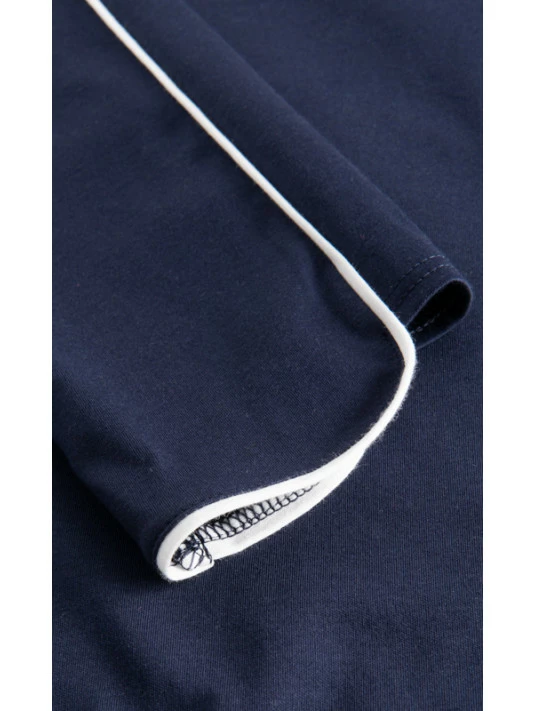 Pyjama En Coton Manches Longues Marine 6 Pyjama En Coton Manches Longues Marine – Image 4