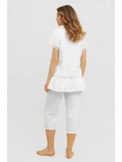 Devant -WACOAL Boutique pyjama manches courtes blanc coton 1