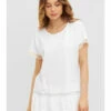 Pyjama Manches Courtes Blanc COTON -WACOAL Boutique pyjama manches courtes blanc coton
