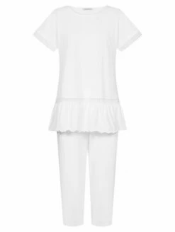 Pyjama Manches Courtes Blanc COTON 10 Pyjama Manches Courtes Blanc COTON -WACOAL Boutique pyjama manches courtes blanc coton 2