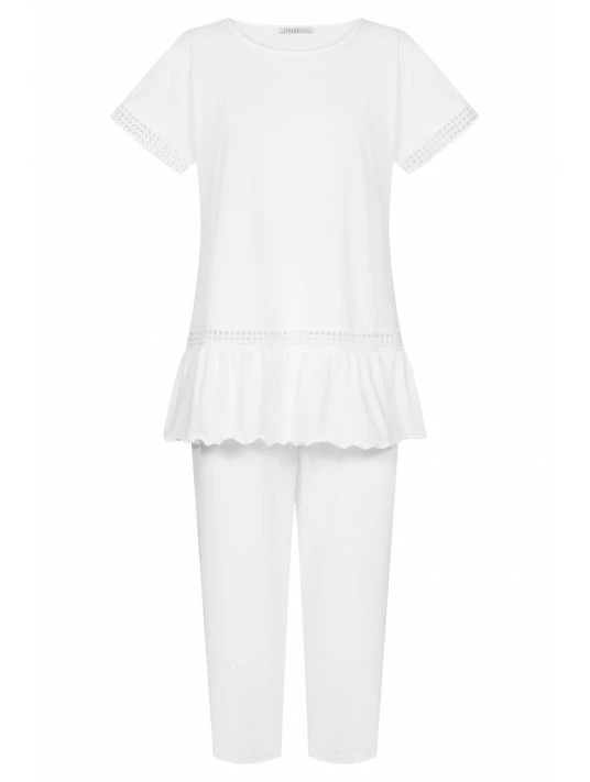 Pyjama Manches Courtes Blanc COTON 5 Pyjama Manches Courtes Blanc COTON – Image 3