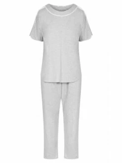 Pyjama Manches Courtes En Coton Gris -WACOAL Boutique pyjama manches courtes en coton 2