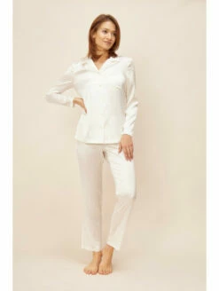 Pyjama Manches Longues Ivoire SOIE
