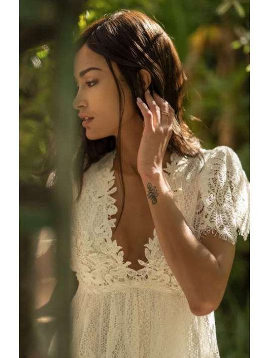 Robe En Dentelle Naturel REBECCA 4 Robe En Dentelle Naturel REBECCA – Image 2