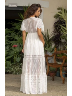 Robe Longue En Dentelle Naturel REBECCA -WACOAL Boutique robe longue en dentelle naturel rebecca 1