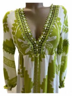 Robe Longue En Soie Vert Anis -WACOAL Boutique robe longue en soie vert anis 2