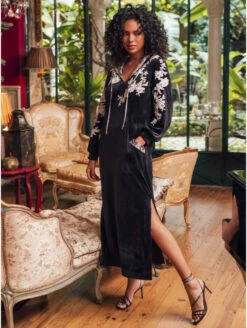 Robe Longue En Velours PIXIE