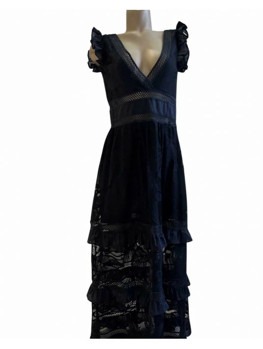 Robe Longue Noir En Coton Sans Manches 5 Robe Longue Noir En Coton Sans Manches – Image 3