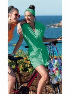 Robe Portefeuille éponge Verte LA TOUT DOUCE