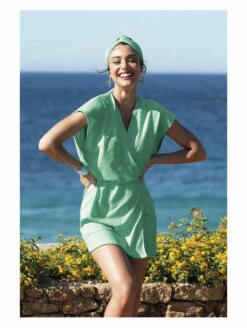 Robe Portefeuille éponge Verte LA TOUT DOUCE -WACOAL Boutique robe portefeuille eponge verte la tout douce 3