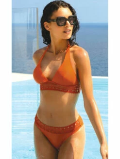 Slip Taille Basse Orange AJOURAGE COUTURE -WACOAL Boutique slip taille basse orange ajourage couture 2