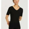 HANRO T-shirt Manches Courtes Noir SOIE -WACOAL Boutique t shirt manches courtes noir soie