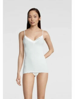 Top Bretelles Spaghettis Col V Satin COTON