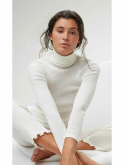 Top Col Roulé LAINE ET SOIE