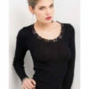 Top Manches Longues Col Rond Dentelle LAINE ET SOIE -WACOAL Boutique top laine et soie oscalito