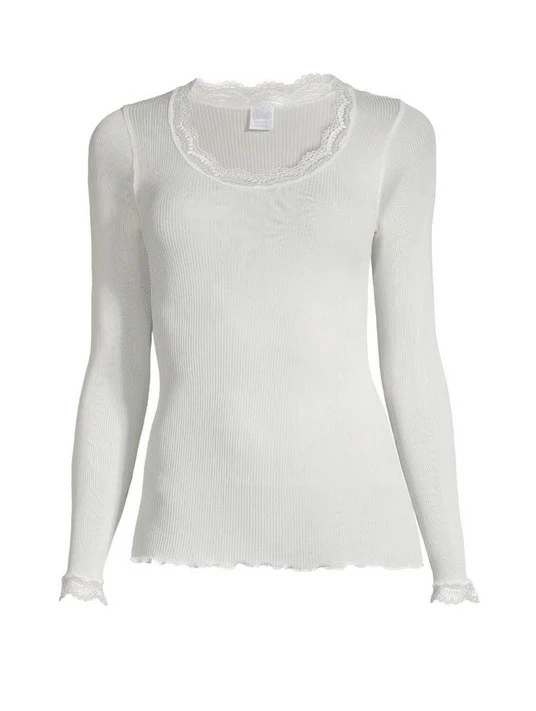 Top Manches Longues Col Rond Dentelle SOIE 5 Top Manches Longues Col Rond Dentelle SOIE – Image 3