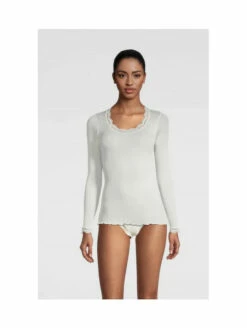 Top Manches Longues Col Rond Dentelle SOIE