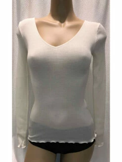 Top Manches Longues Col V LAINE ET SOIE